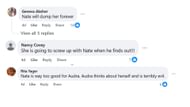 Comments by fans on the post (Image via Facebook /@Pam Hamm Masters)